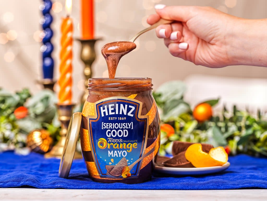  Terry’s has joined forces with Heinz to create the “world-first festive mash-up that you didn’t know you needed” in the form of their Chocolate Orange Mayo (Heinz/PA Wire)