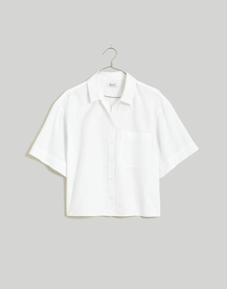 Cropped Utility Button-Up Shirt