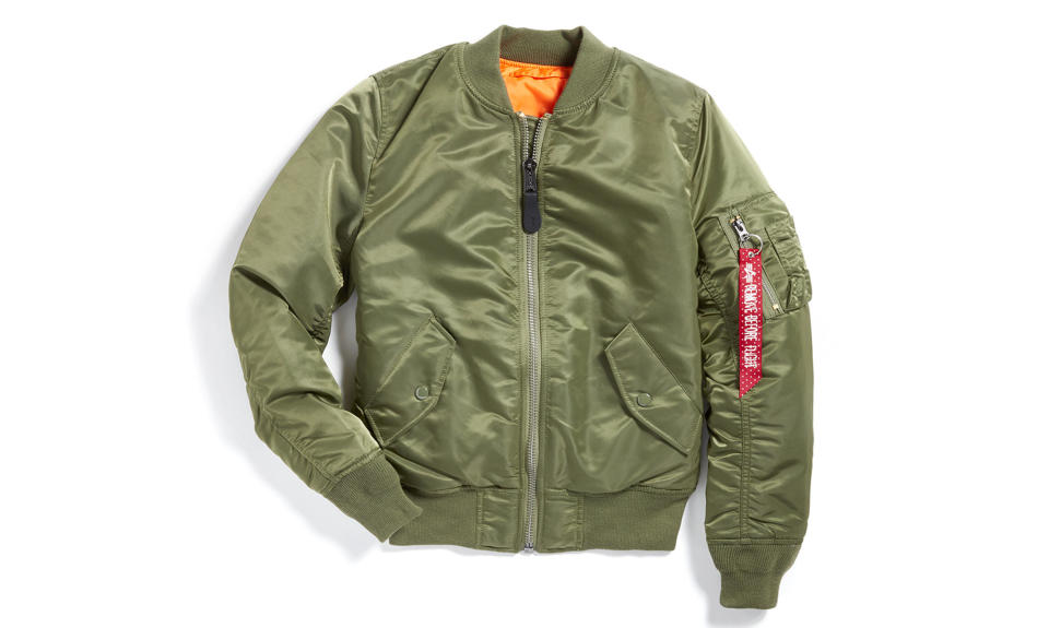 <p>Best of 2016 from <a rel="nofollow noopener" href="https://www.shopbop.com/bomber-jacket-one-by/vp/v=1/1520863433.htm" target="_blank" data-ylk="slk:Shopbop;elm:context_link;itc:0;sec:content-canvas" class="link ">Shopbop</a>, Alpha Industries bomber jacket </p>