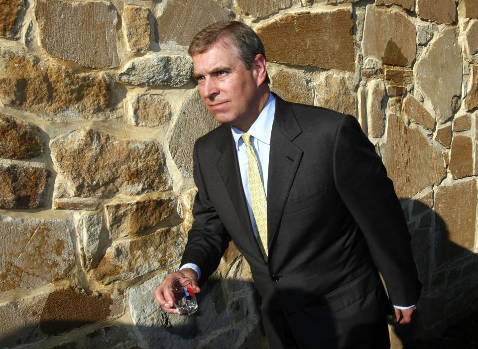 MOUNT VERNON, VA - SEPTEMBER 27:  Prince Andrew, Duke of York takes part in the dedication of the newly restored George Washington Distillery September 27, 2006 in Mount Vernon, Virginia. Prince Andrew joined public officials at historic Mount Vernon to celebrate the official dedication of the distillery.  (Photo by Win McNamee/Getty Images)