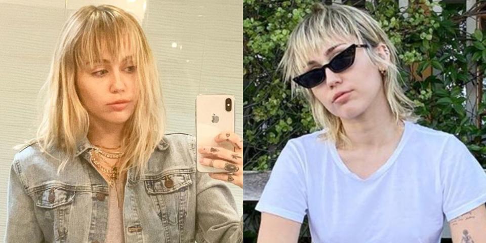 <p>Miley is starting off the new year with a bang, or should I say, with a chop. The singer posted pics on Instagram showing off her new edgy cut, captioning the photo "New Hair. New Year . NEW MUSIC! 💀." The look resembles a mullet, much like <a href="https://www.seventeen.com/beauty/celeb-beauty/a29713092/billie-eilish-mullet/" rel="nofollow noopener" target="_blank" data-ylk="slk:the 'do Billie accidentally rocked in November;elm:context_link;itc:0;sec:content-canvas" class="link ">the 'do Billie accidentally rocked in November</a>. Of course, Miley opted for this style on purpose and I am living for the bold choice.</p>