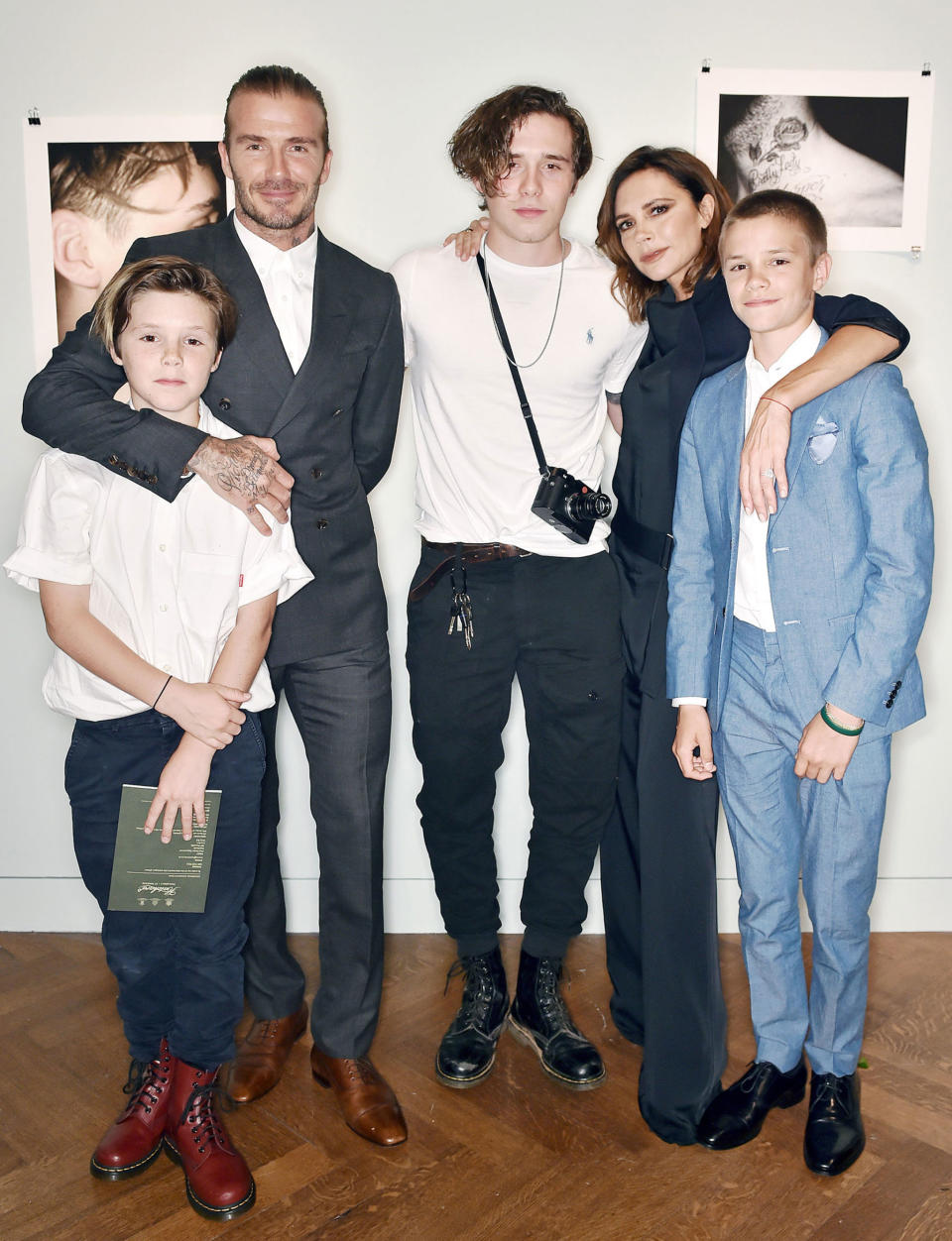 <p><strong>27 June</strong> The entire Beckham family came out to support <a rel="nofollow noopener" href="http://www.harpersbazaar.co.uk/culture/news/a42363/beckham-family-brooklyn-launches-photography-book/" target="_blank" data-ylk="slk:Brooklyn Beckham at his photography exhibition and book launch;elm:context_link;itc:0;sec:content-canvas" class="link ">Brooklyn Beckham at his photography exhibition and book launch</a> at Christie's in London. Brooklyn was wearing a Polo Ralph Lauren<span> outfit, while Victoria wore one of her own navy creations. </span></p>