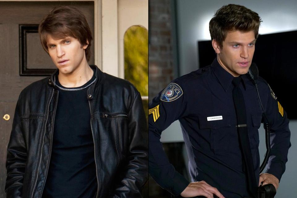 Keegan Allen as Toby Cavanaugh in Season 1 (left) and Season 7 (right)