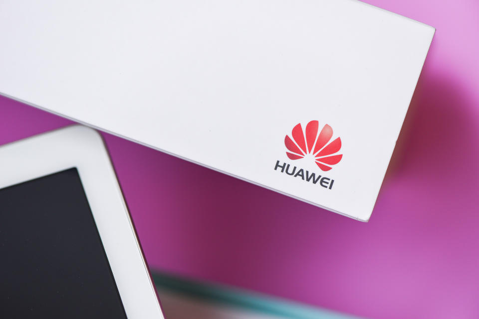 Die Verpackung eines neuen Huawei Tablets.