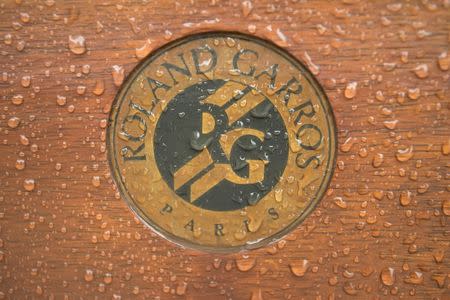 May 30, 2016; Paris, France; Rain suspends play on day nine of the 2016 French Open. Mandatory Credit: Susan Mullane-USA TODAY Sports