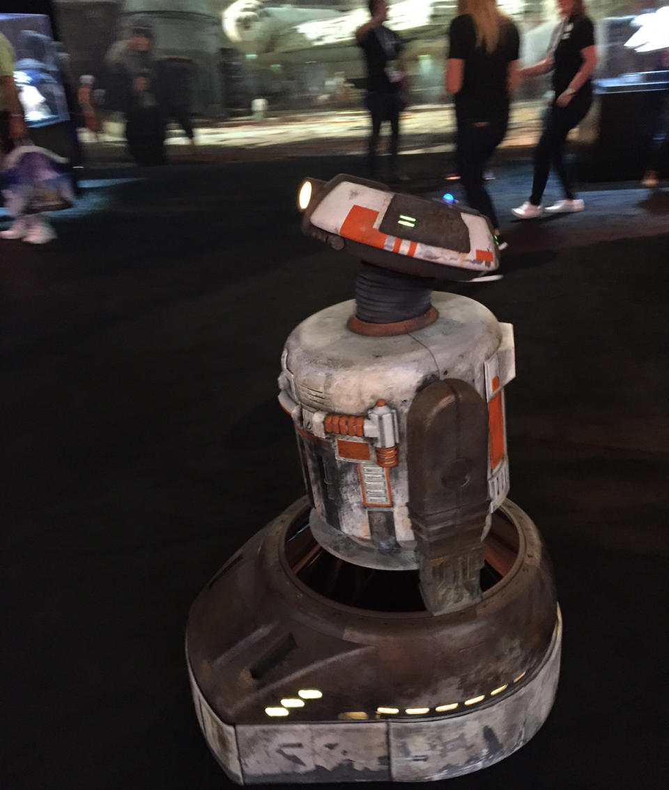 <p>This charming little fellow was buzzing around the pavilion, one dozens of new droids who will be populating <em>Galaxy’s Edge</em>. </p>