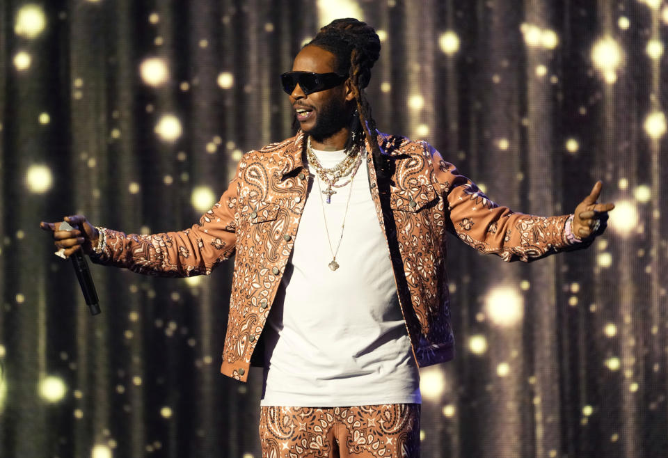 2 Chainz performs a tribute to Lil Wayne at the Black Music Collective on Thursday, Feb. 2, 2023, at The Hollywood Palladium in Los Angeles. (AP Photo/Chris Pizzello)