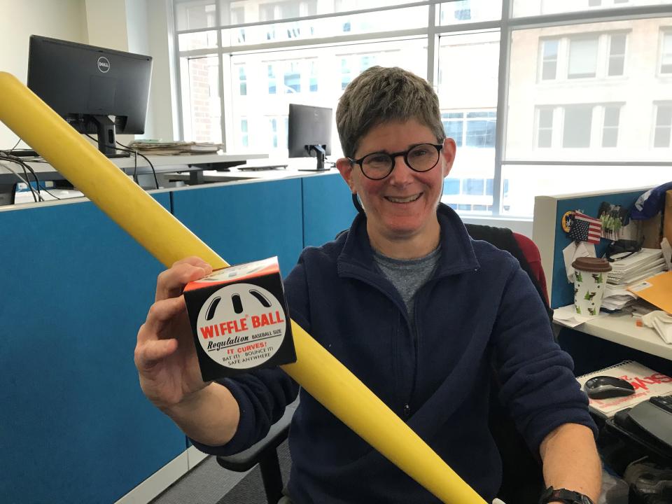 Patti Singer, former Democrat and Chronicle reporter and Wiffle Ball enthusiast, will tell a story about her connection to the game at the Rochester Storytellers "The Games We Play" show on June 21.