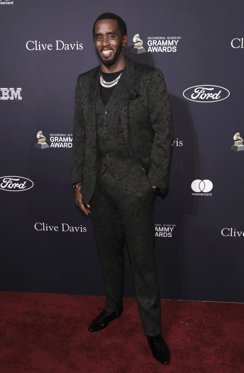 Sean Combs arrives at the Pre-Grammy Gala And Salute To Industry Icons at the Beverly Hilton Hotel on Saturday, Jan. 25, 2020, in Beverly Hills, Calif. (Photo by Mark Von Holden/Invision/AP)