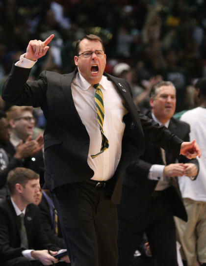 Jerod Haase reacts to a call during the Conference USA tournament. (USAT)