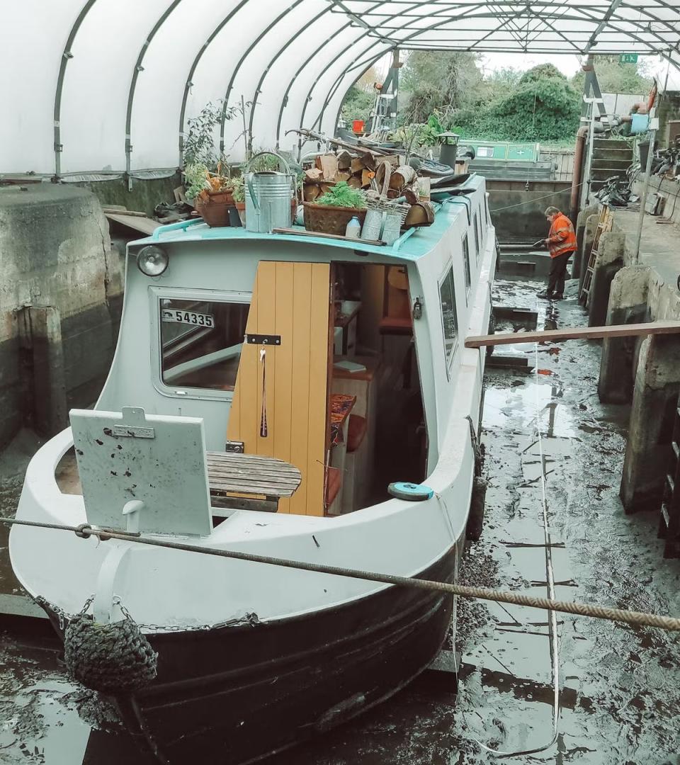 The couple took the boat out of the water for the refit (Jessy Webster)