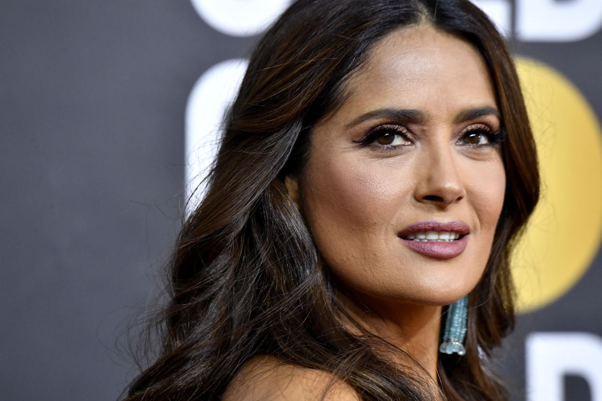 Salma Hayek at the 2020 Golden Globes. (Photo by Frazer Harrison/Getty Images)