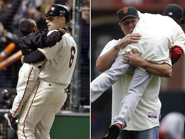 10 years later: J.T. Snow hoists Darren Baker one more time at Giants  reunion