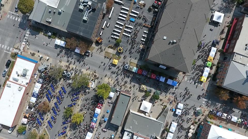An aerial view of last year's Northside Oktoberfest.