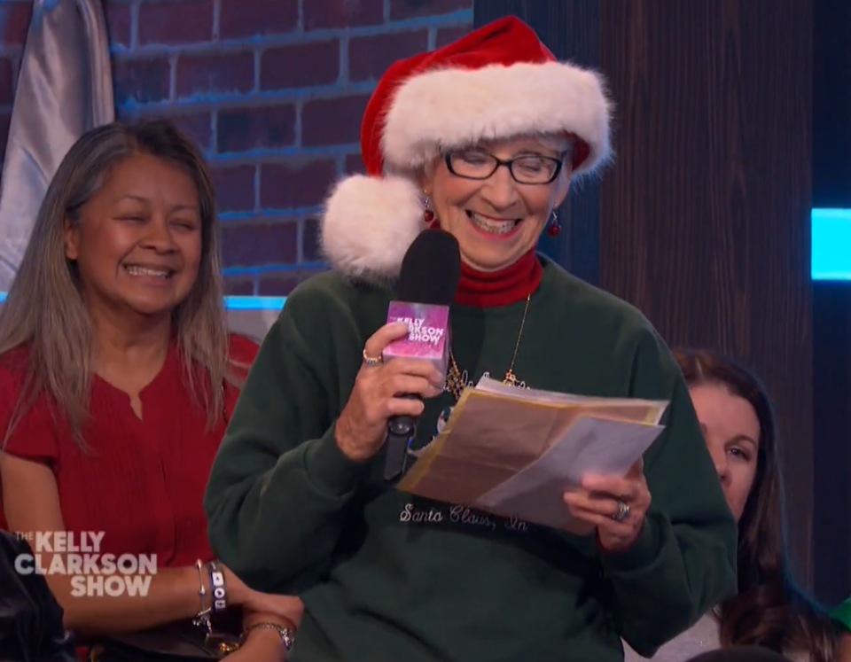 Pat Koch of Santa Claus, Ind., appears on 'The Kelly Clarkson Show" on NBC.