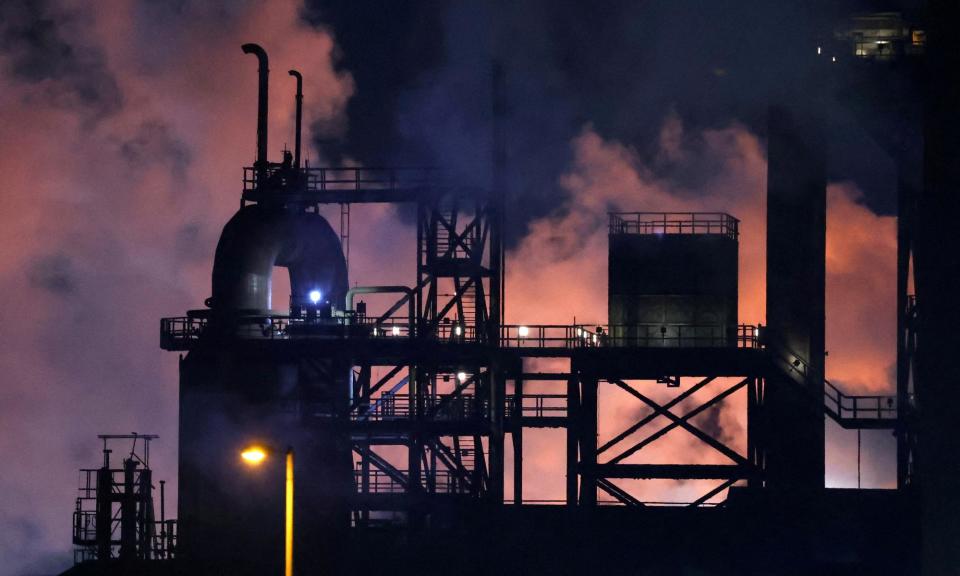 <span>Tata steel production plant in Port Talbot, Wales.</span><span>Photograph: Toby Melville/Reuters</span>