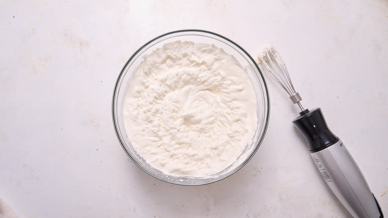 whipping cream with whisk