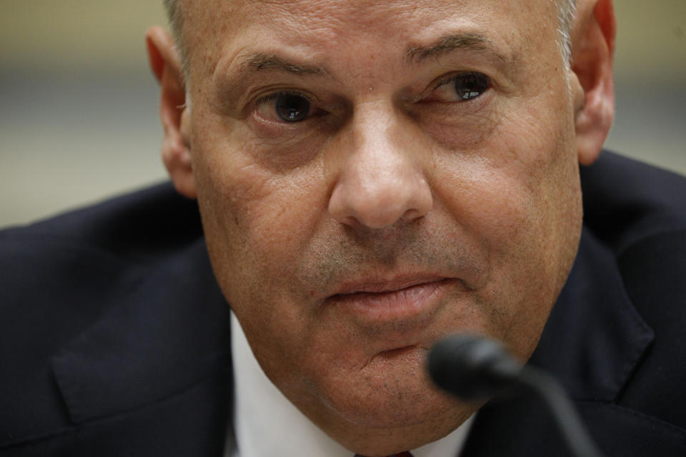 U.S. Postmaster General Louis DeJoy testifies before a House Oversight and Reform Committee hearing on slowdowns ahead of the November elections on Capitol Hill, Aug. 24