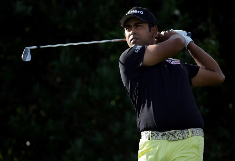 Anirban Lahiri of India plays his tee shot on the third hole during the first round of the CareerBuilder Challenge In Partnership With The Clinton Foundation, at La Quinta Country Club in California, on January 21, 2016