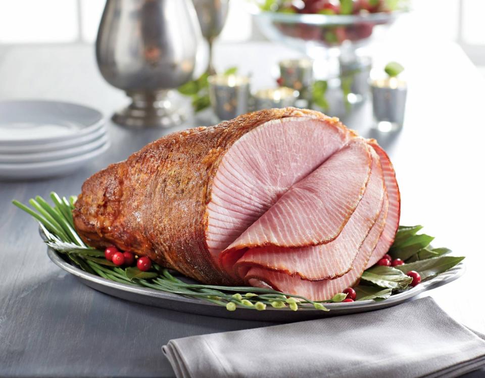 Honey Baked Ham, 6600 N. Mesa, offers bone-in or boneless hams, starting at $67 for a 7-8 pound half.