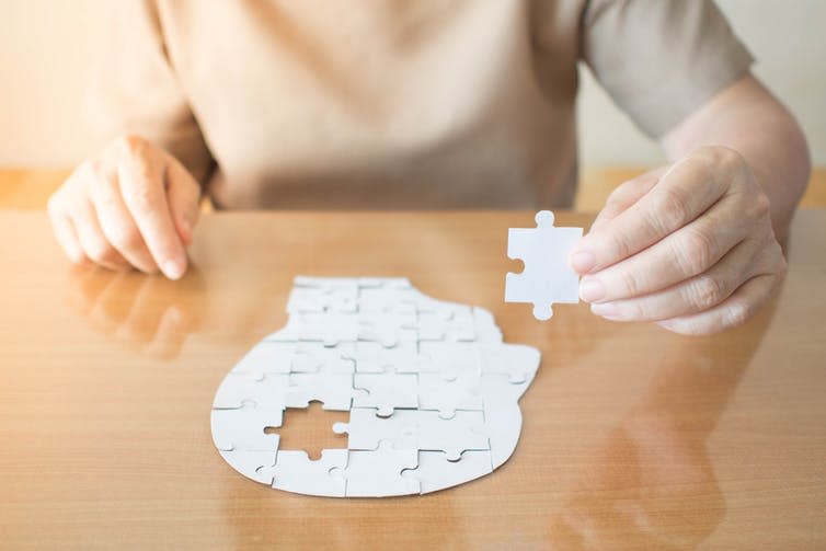 <span class="caption">We found that the hippocampus and neocortex work closely together when forming and retrieving memories.</span> <span class="attribution"><a class="link " href="https://www.shutterstock.com/image-photo/elderly-woman-hands-holding-missing-white-1136971007?src=EnukGUS8iTS2LSW7lGH6dg-1-4" rel="nofollow noopener" target="_blank" data-ylk="slk:Orawan Pattarawimonchai/ Shutterstock;elm:context_link;itc:0;sec:content-canvas">Orawan Pattarawimonchai/ Shutterstock</a></span>