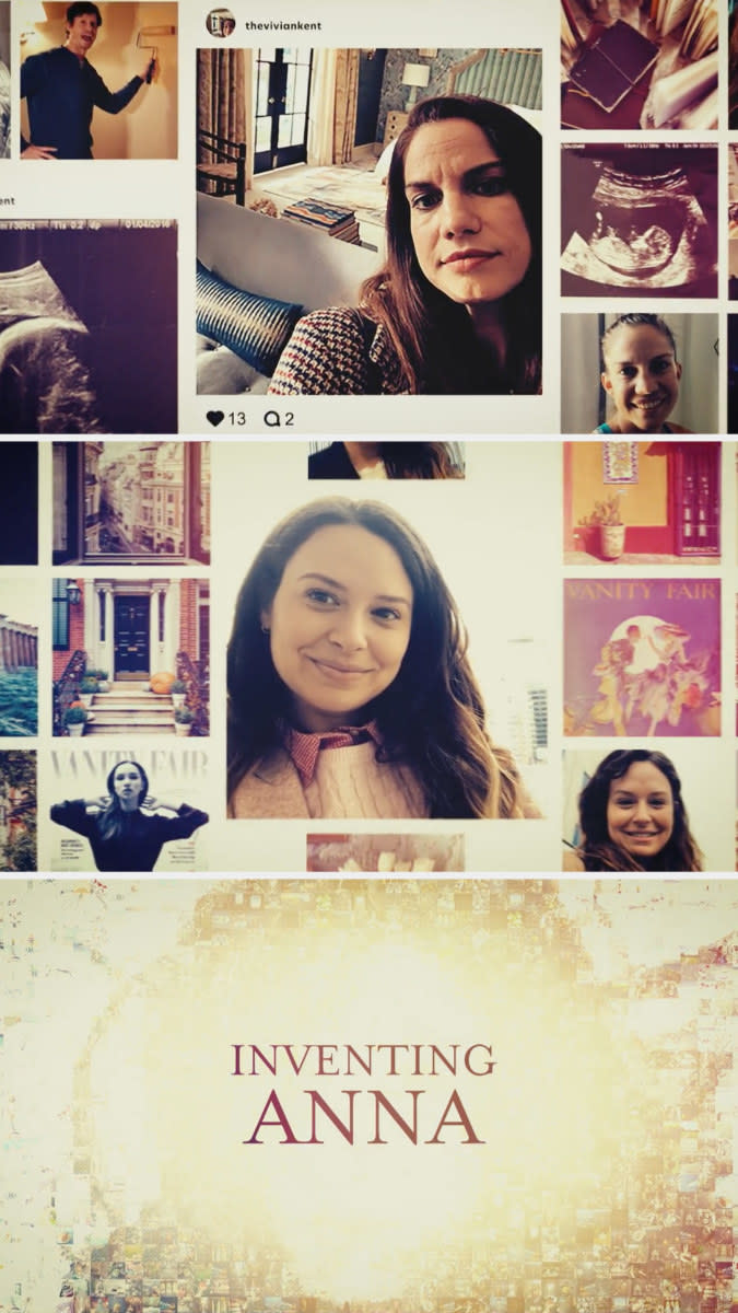 The Instagram images and title card at the beginning of "Inventing Anna"