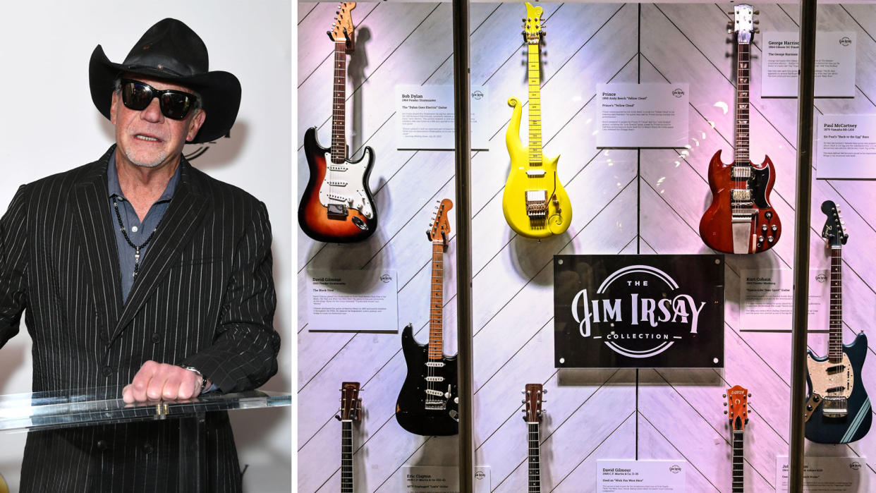  Jim Irsay with some of his guitar collection – valued at over $1 billion 