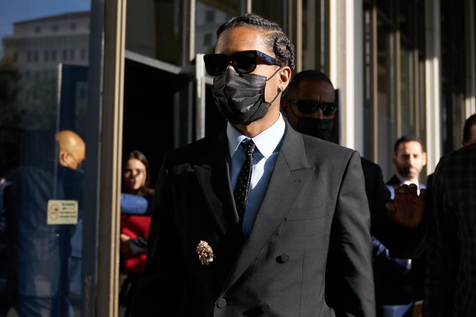 A$AP Rocky leaves court after a preliminary hearing in November 2023 in Los Angeles, California.