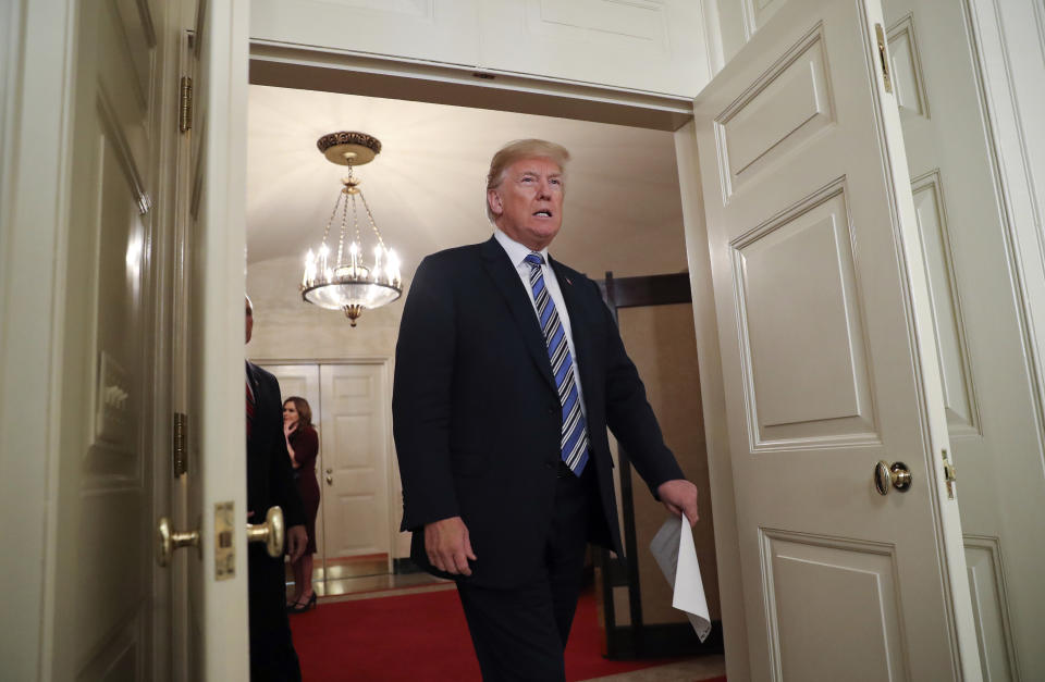 President Donald Trump has long expressed a desire to change U.S. trade policy. But after a stellar year for the stock market in 2017, his actions on trade threaten to derail a market run he has so often taken credit for. (AP Photo/Pablo Martinez Monsivais)