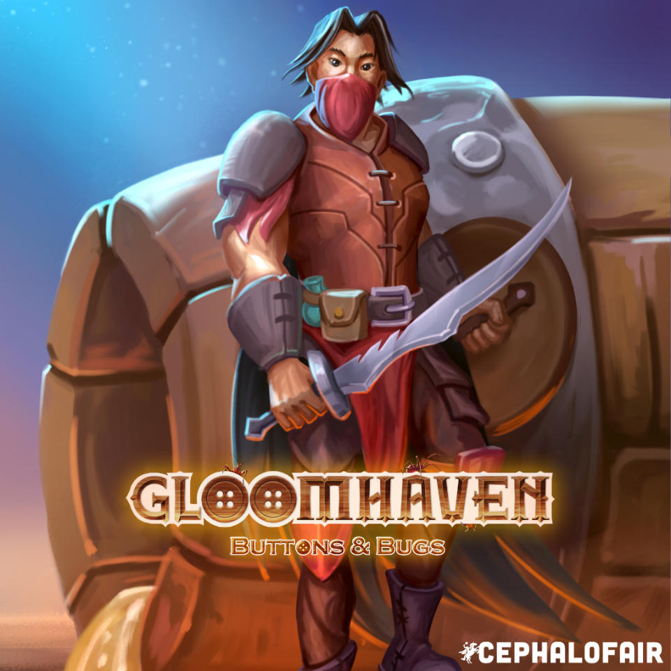 Character art from Gloomhaven: Buttons & Bugs