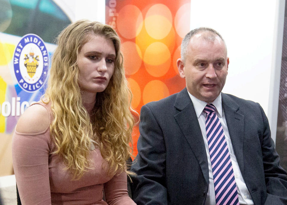 Lydia Wilkinson and her father Peter speak to the media (Picture: PA)