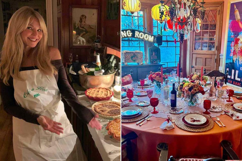 <p>Christie Brinkley/Instagram</p> Christie Brinkley revealed her Thanksgiving table spread in an Instagram post on Friday.