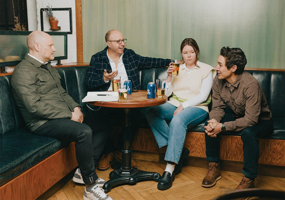 From left: Men in Blazers managing director Scott Debson, Bennett, producer Sophie Morrison, and executive producer and head of content Jonathan Williamson.