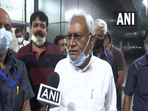 Bihar Chief Minister Nitish Kumar reached New Delhi on Saturday. [Photo/ANI]