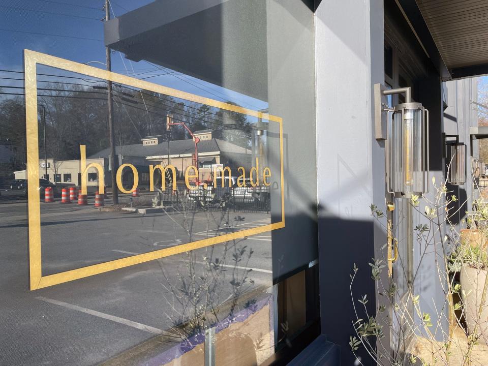 The front window of home.made on Baxter Street in Athens, Ga. on Sunday, Feb. 18, 2024. The restaurant permanently closed on Friday, Feb. 15.