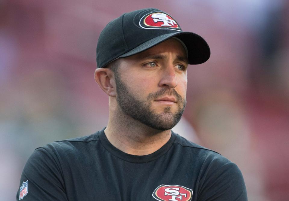 Mick Lombardi was the San Francisco 49ers offensive quality control coach before being hired as assistant coach with the Patriots in 2019.