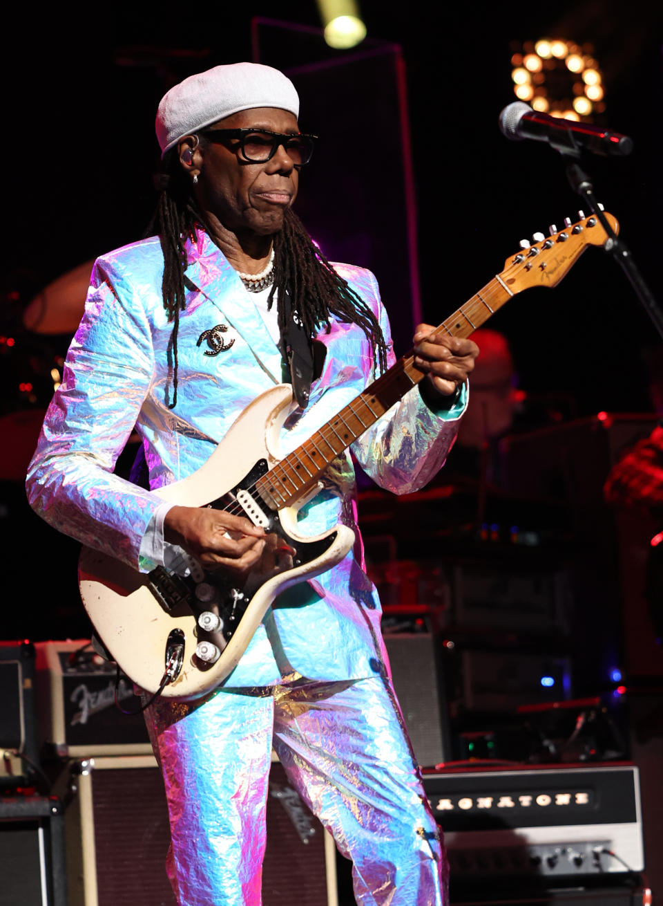 NEW YORK, NEW YORK - MARCH 07: Nile Rodgers performs onstage during the Eighth Annual LOVE ROCKS NYC Benefit Concert For God's Love We Deliver at Beacon Theatre on March 07, 2024 in New York City. (Photo by Jamie McCarthy/Getty Images for LOVE ROCKS NYC/God's Love We Deliver )
