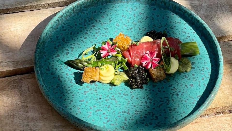 The ultimate beach appetizer was plated and presented to celebrity-chef judges of Michelin-starred restaurants. - Credit: Courtesy MYBA