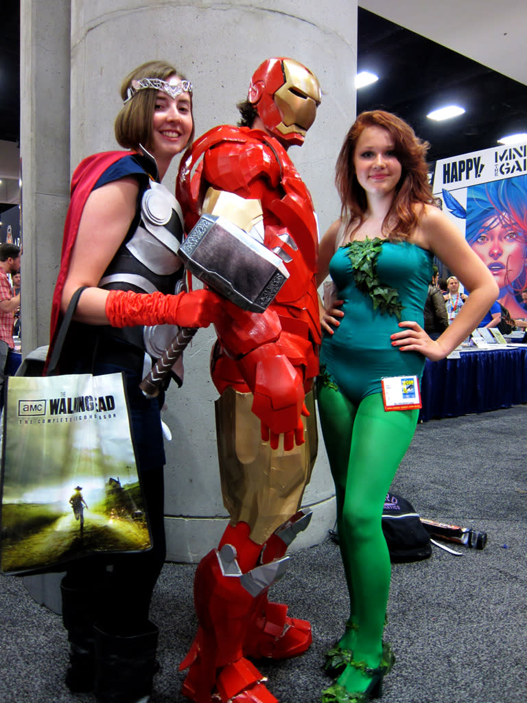 Thor, Iron Man and Poison Ivy strike a pose - San Diego Comic-Con 2012 Costumes