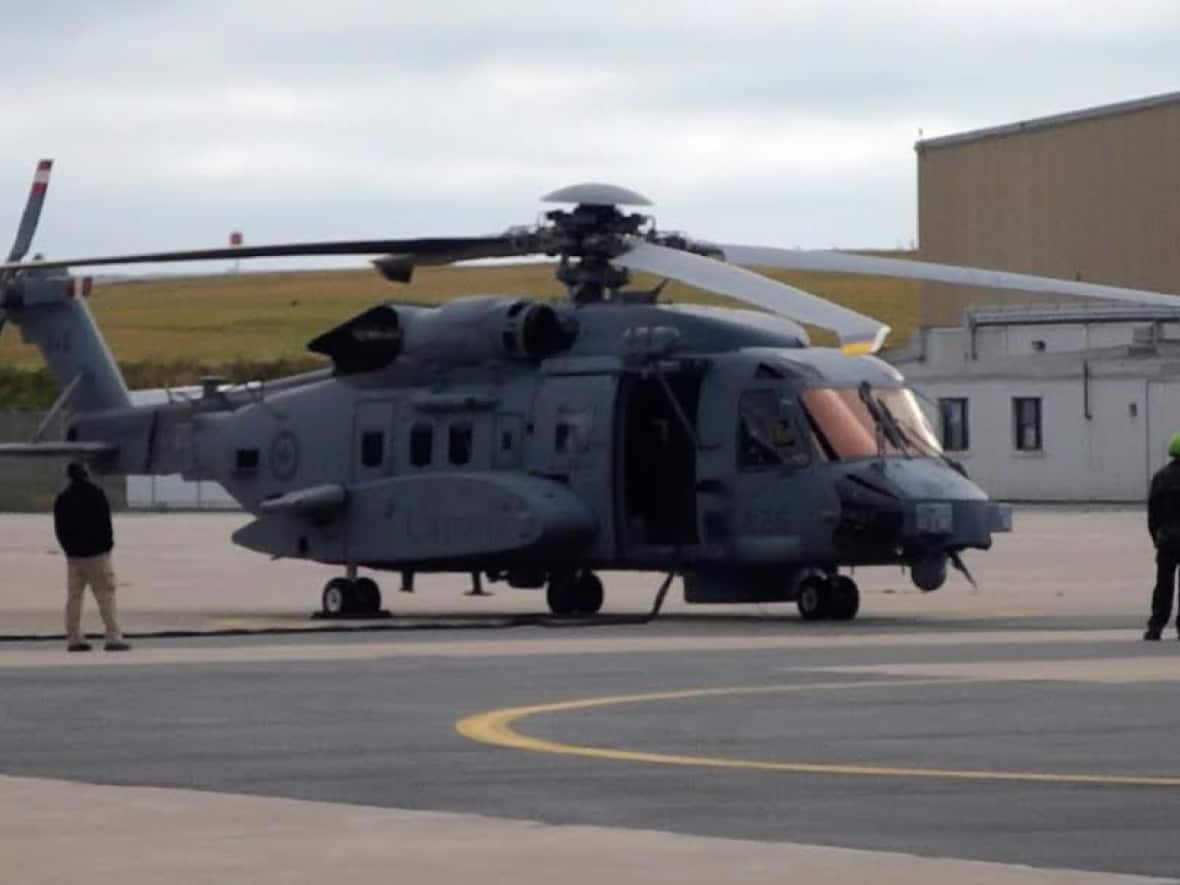 The Sikorsky CH-148 Cyclone, a militarized version of the S-92 helicopter, is shown at 12 Wing Shearwater, near Halifax. (Brett Ruskin/CBC - image credit)