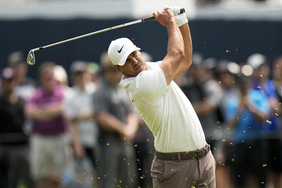 Brooks Koepka hits from the fairway during the the PGA Championship golf tournament (Eric Gay / AP)