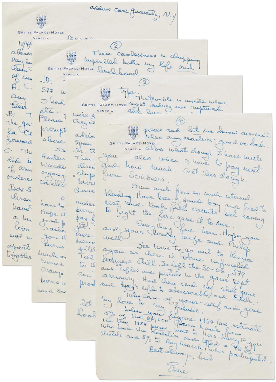 The letter that Hemingway wrote