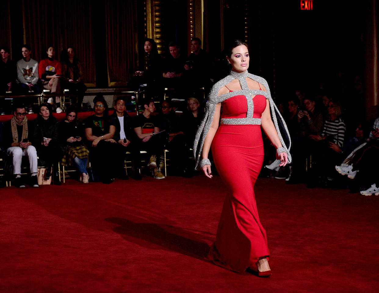 Ashley Graham walks the runway at Christian Siriano’s show during New York Fashion Week 2018. (Photo: Getty Images)