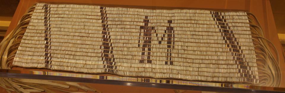 Wampum beaded belt presented to Pennsylvania founder William Penn by the Lenape tribe to cement their friendship.