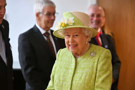 Queen Elizabeth II visits the King's Bruton School where she will mark the School's 500th anniversary and open the new Music Centre, in Bruton, Somerset, Britain March 28, 2019. Ben Birchall/Pool via REUTERS