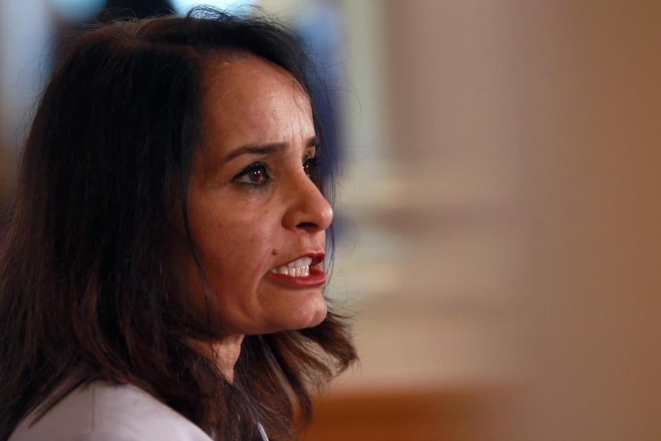 B.C. Education and Child Care Minister Rachna Singh is seen during a news conference in the Hall of Honour at the legislature in Victoria on May 2, 2022.