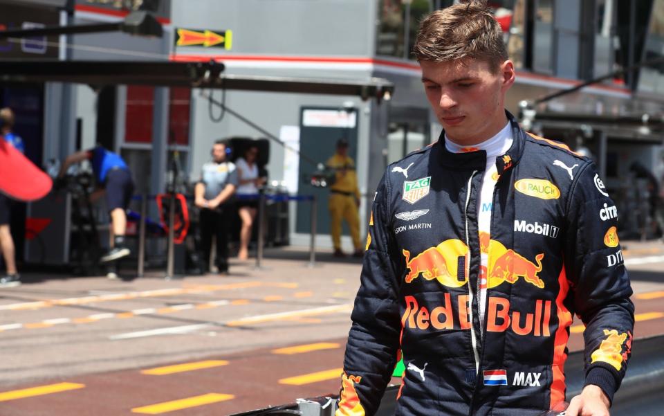 Max Verstappen cuts a disconsolate figure after his latest crash - Action Plus