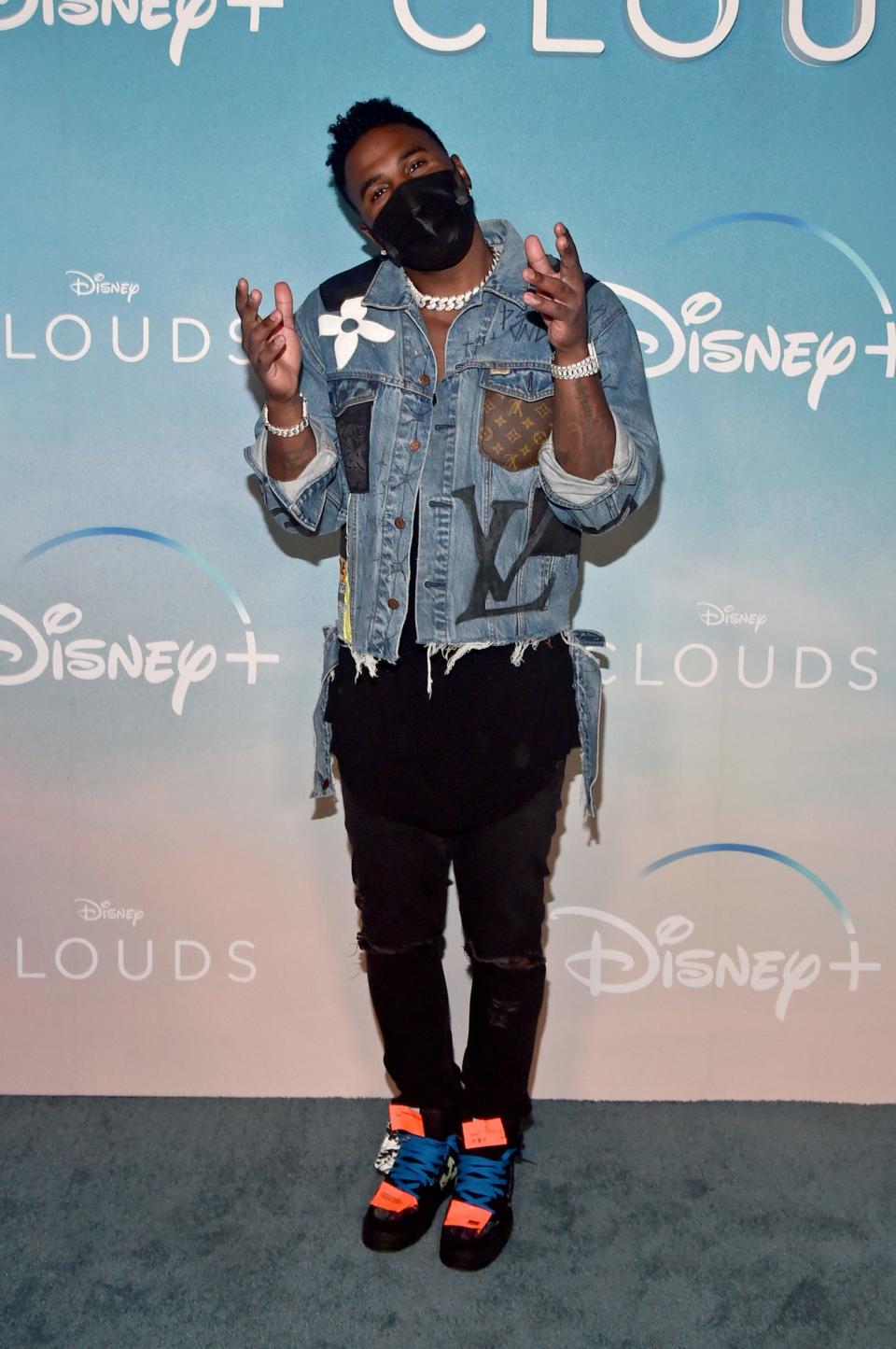 <p>Jason Derulo attends the world premiere screening of the Disney+ original movie <em>CLOUDS</em> at the Disney+ Drive-In Festival at Barker Hangar on Monday in Santa Monica.</p>