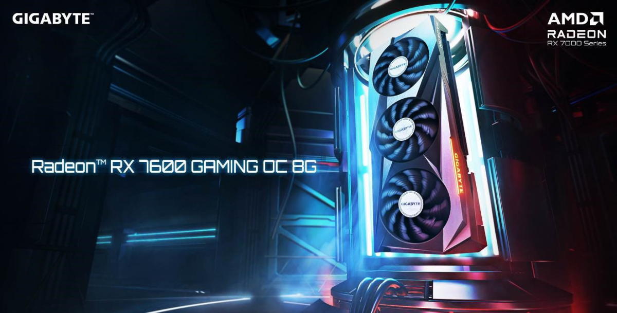 “GIGABYTE Launches Radeon RX 7600 Gaming OC 8G Graphics Card with Windforce Cooling System and E-Sports Design”