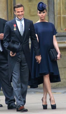 <p>Danny Martindale/FilmMagic</p> David Beckham and Victoria Beckham arrive to attend the Royal Wedding of Prince William to Catherine Middleton at Westminster Abbey on April 29, 2011 in London